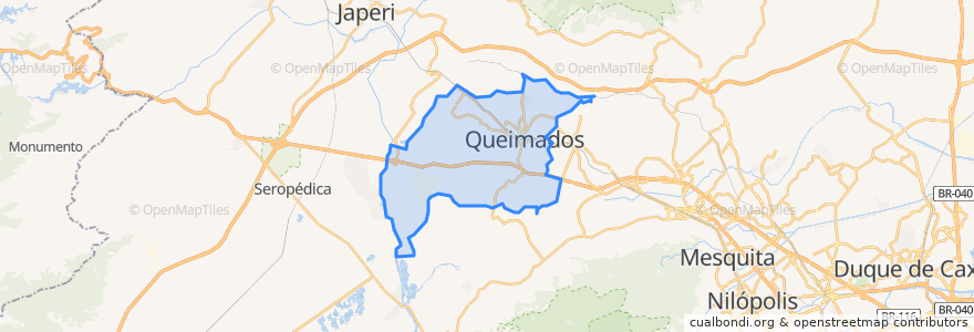 Mapa de ubicacion de Queimados.