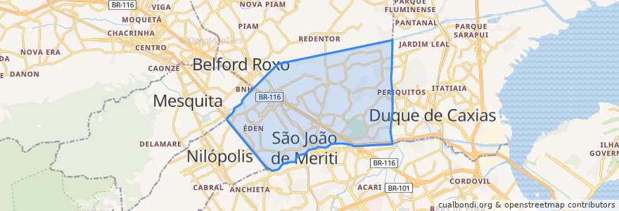 Mapa de ubicacion de São João de Meriti.