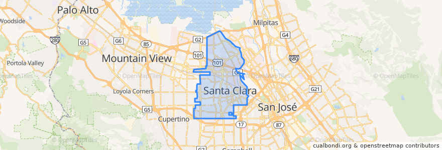 Mapa de ubicacion de Santa Clara.