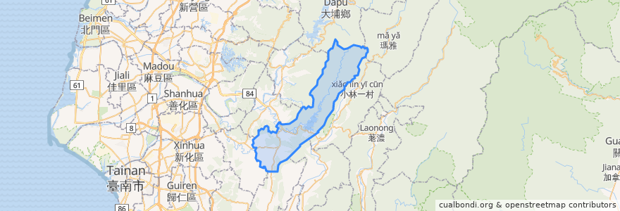 Mapa de ubicacion de Nanhua District.