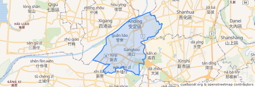 Mapa de ubicacion de 安定區.