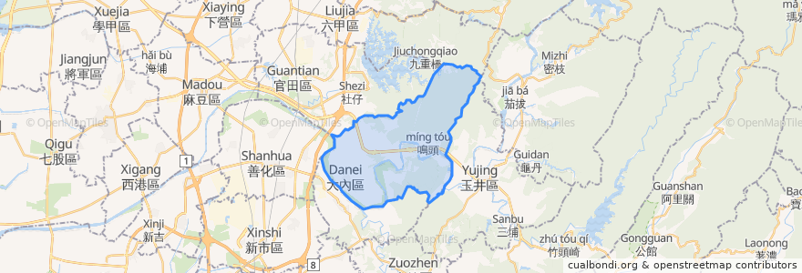 Mapa de ubicacion de Danei District.