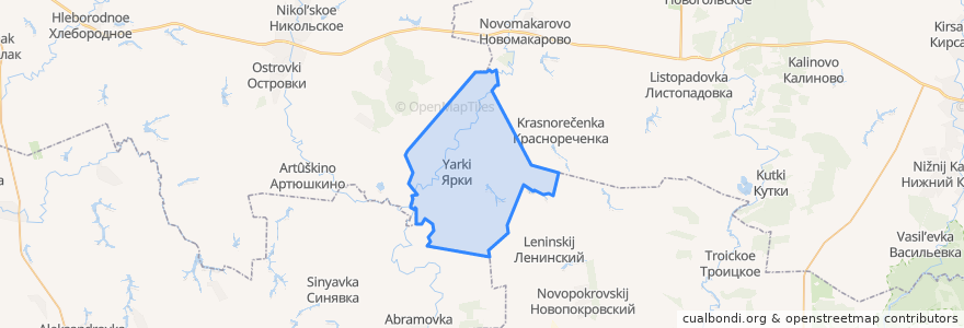 Mapa de ubicacion de Ярковское сельское поселение.