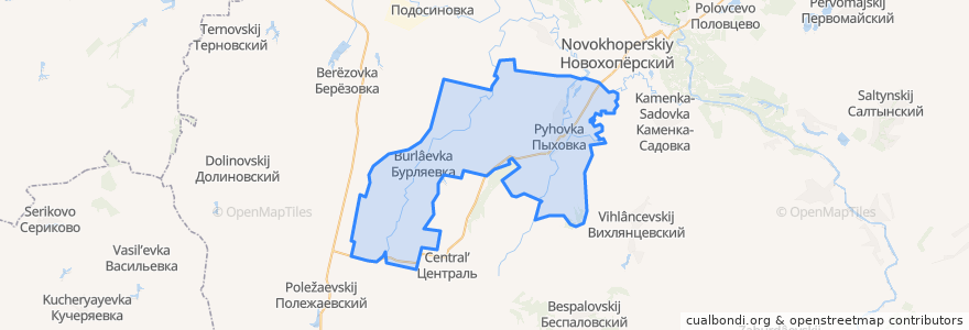 Mapa de ubicacion de Пыховское сельское поселение.