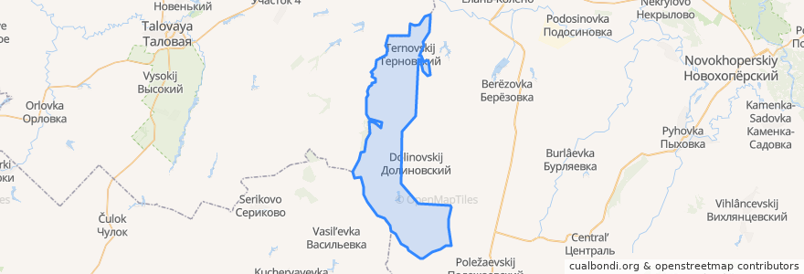 Mapa de ubicacion de Терновское сельское поселение.