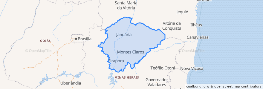 Mapa de ubicacion de Região Geográfica Intermediária de Montes Claros.