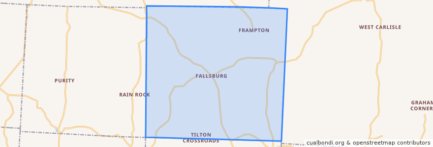 Mapa de ubicacion de Fallsbury Township.
