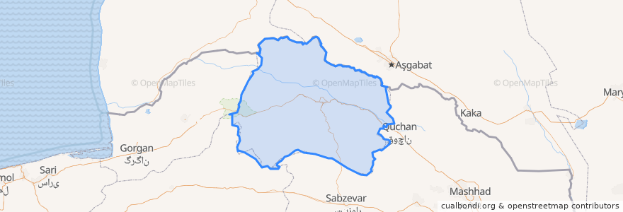 Mapa de ubicacion de محافظة خراسان الشمالية.