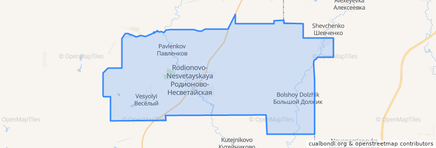 Mapa de ubicacion de Родионово-Несветайское сельское поселение.