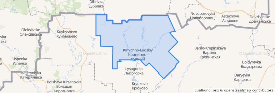 Mapa de ubicacion de Кринично-Лугское сельское поселение.