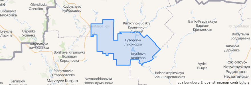 Mapa de ubicacion de Лысогорское сельское поселение.