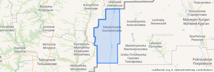 Mapa de ubicacion de Екатериновское сельское поселение.