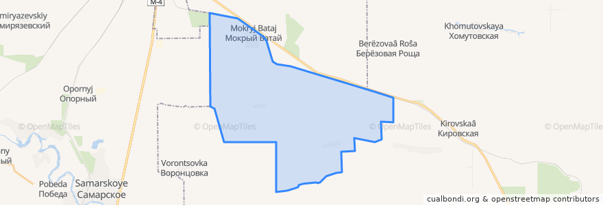 Mapa de ubicacion de Мокробатайское сельское поселение.