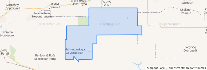 Mapa de ubicacion de Хомутовское сельское поселение.