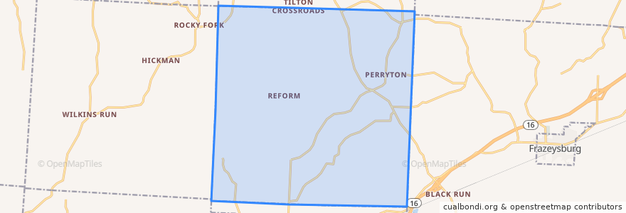 Mapa de ubicacion de Perry Township.