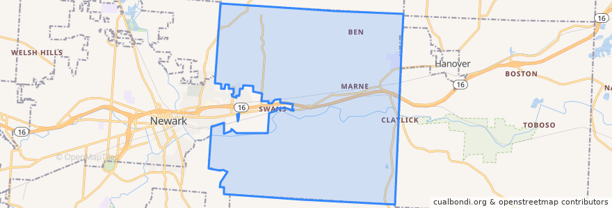 Mapa de ubicacion de Madison Township.