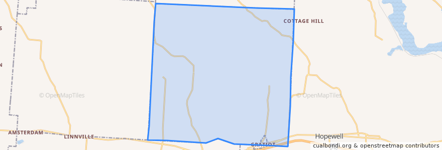 Mapa de ubicacion de Hopewell Township.