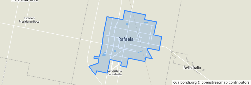 Mapa de ubicacion de Rafaela.