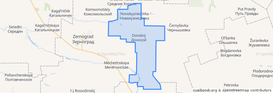 Mapa de ubicacion de Донское сельское поселение.