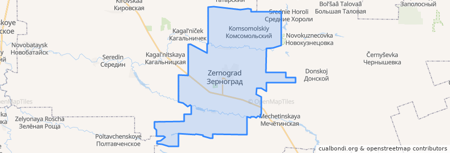 Mapa de ubicacion de Зерноградское городское поселение.