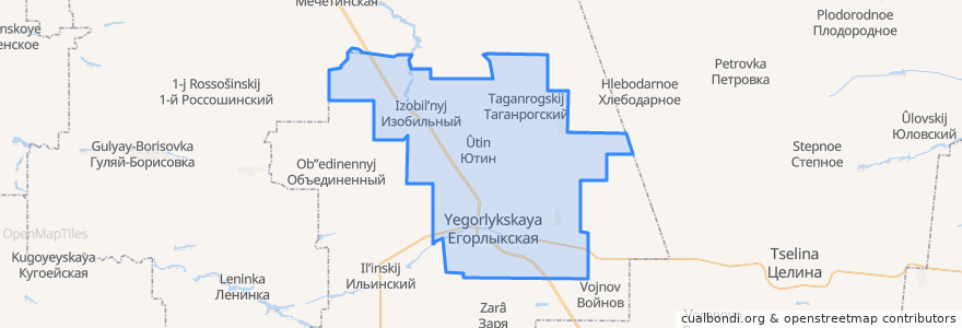 Mapa de ubicacion de Егорлыкское сельское поселение.