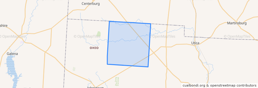 Mapa de ubicacion de Bennington Township.