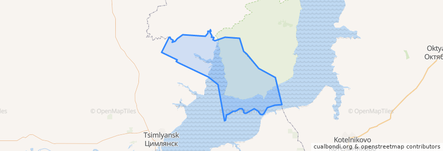 Mapa de ubicacion de Новоцимлянское сельское поселение.