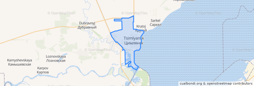 Mapa de ubicacion de Цимлянское городское поселение.