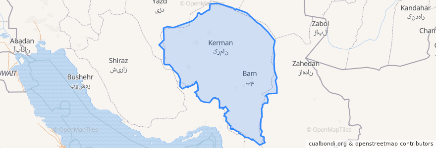 Mapa de ubicacion de Provincia di Kerman.