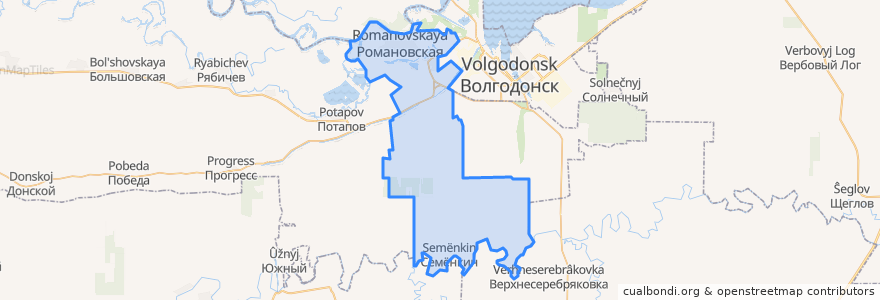 Mapa de ubicacion de Романовское сельское поселение.