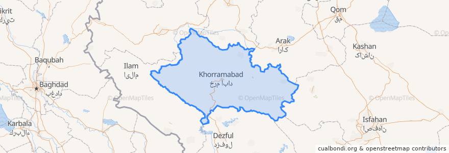 Mapa de ubicacion de Lorestan.