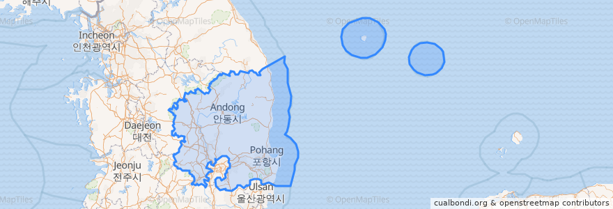 Mapa de ubicacion de Gyeongsang du Nord.