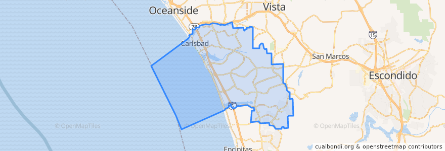 Mapa de ubicacion de Carlsbad.