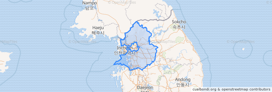 Mapa de ubicacion de 京畿道.