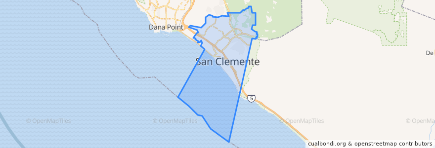 Mapa de ubicacion de San Clemente.