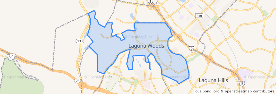 Mapa de ubicacion de Laguna Woods.