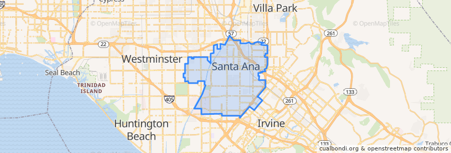 Mapa de ubicacion de Santa Ana.