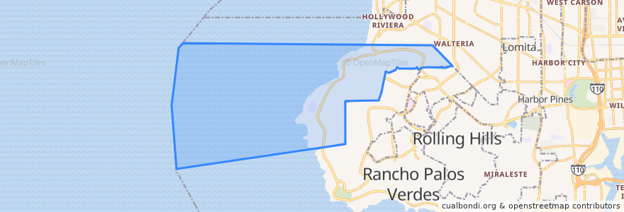 Mapa de ubicacion de Palos Verdes Estates.