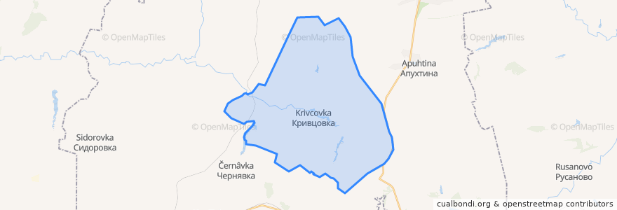 Mapa de ubicacion de Кривцовский сельсовет.