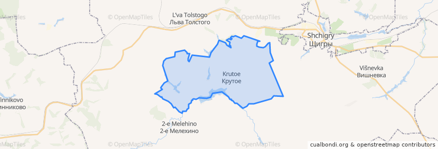 Mapa de ubicacion de Крутовский сельсовет.