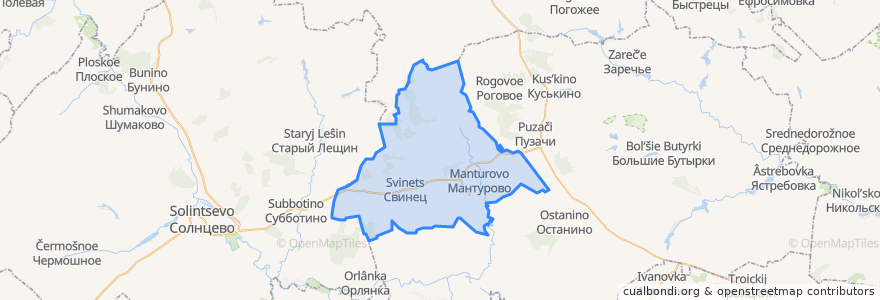 Mapa de ubicacion de Мантуровский сельсовет.