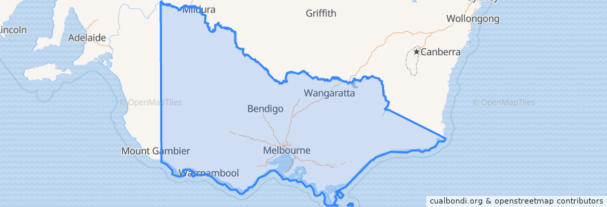 Mapa de ubicacion de Victoria.