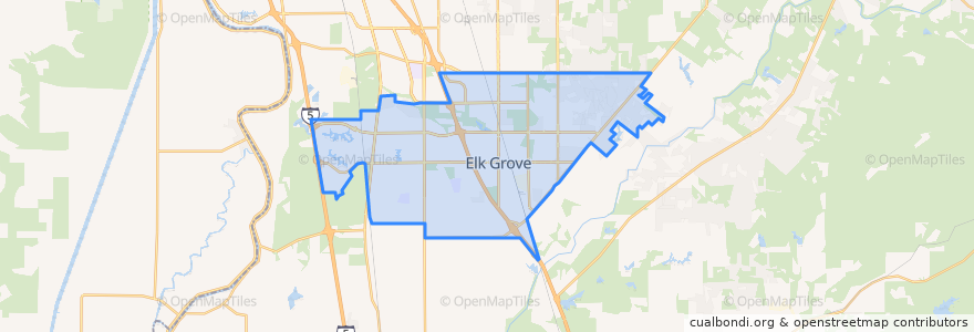 Mapa de ubicacion de Elk Grove.