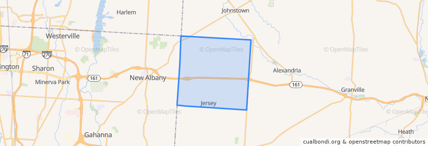 Mapa de ubicacion de Jersey Township.