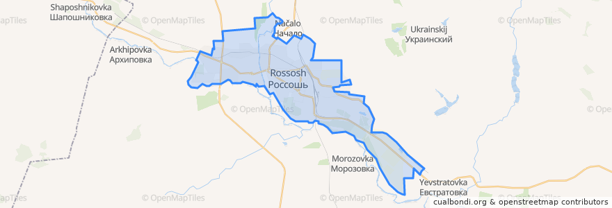 Mapa de ubicacion de городское поселение Россошь.