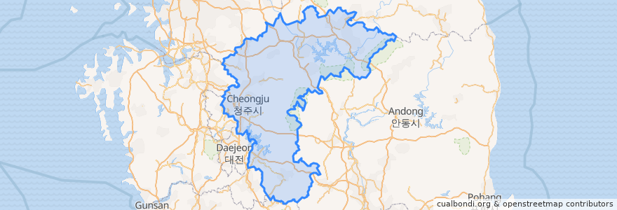 Mapa de ubicacion de North Chungcheong.