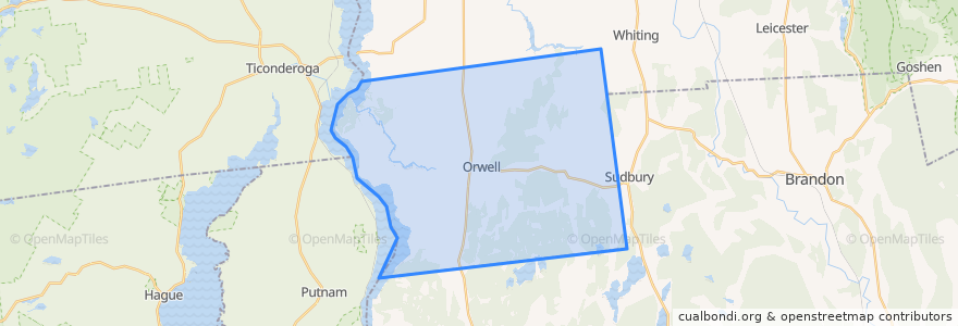 Mapa de ubicacion de Orwell.