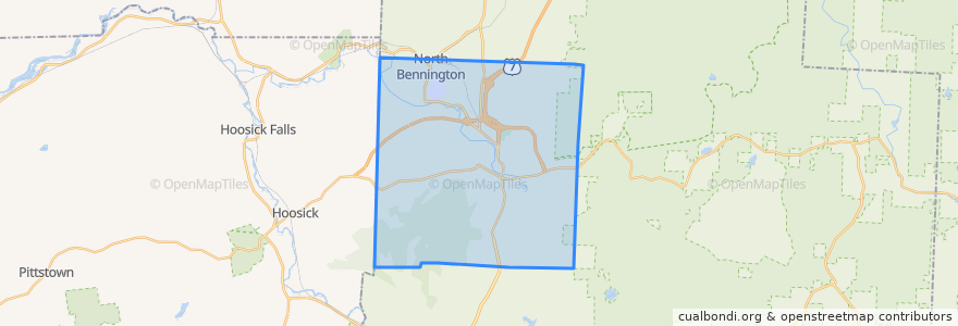 Mapa de ubicacion de Bennington.
