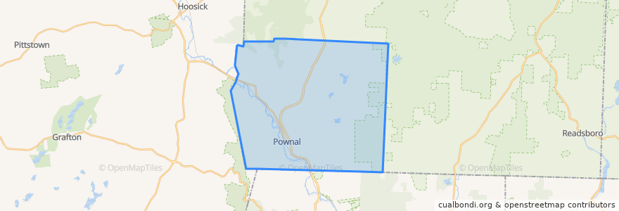 Mapa de ubicacion de Pownal.