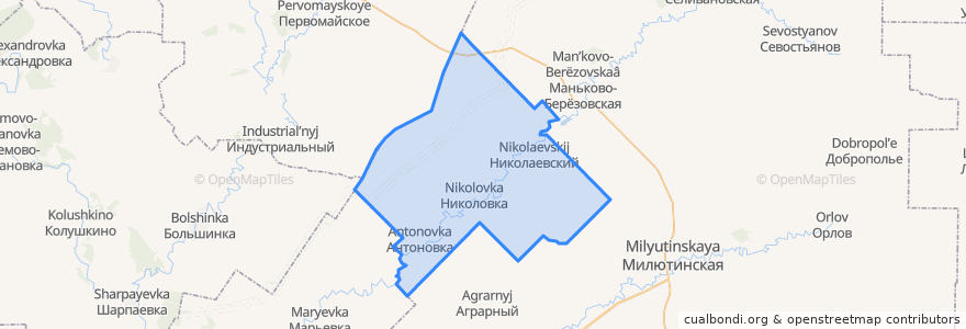 Mapa de ubicacion de Николо-Берёзовское сельское поселение.